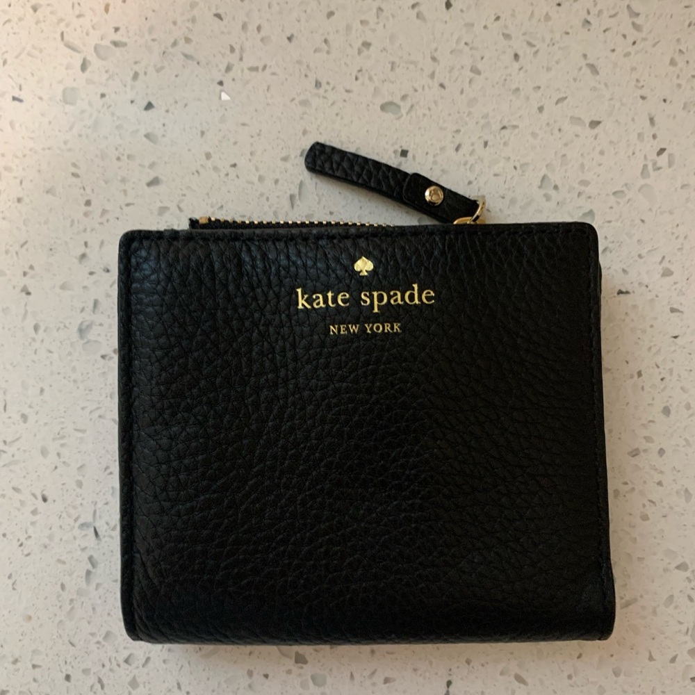 Kate spade folding wallet! Black leather!